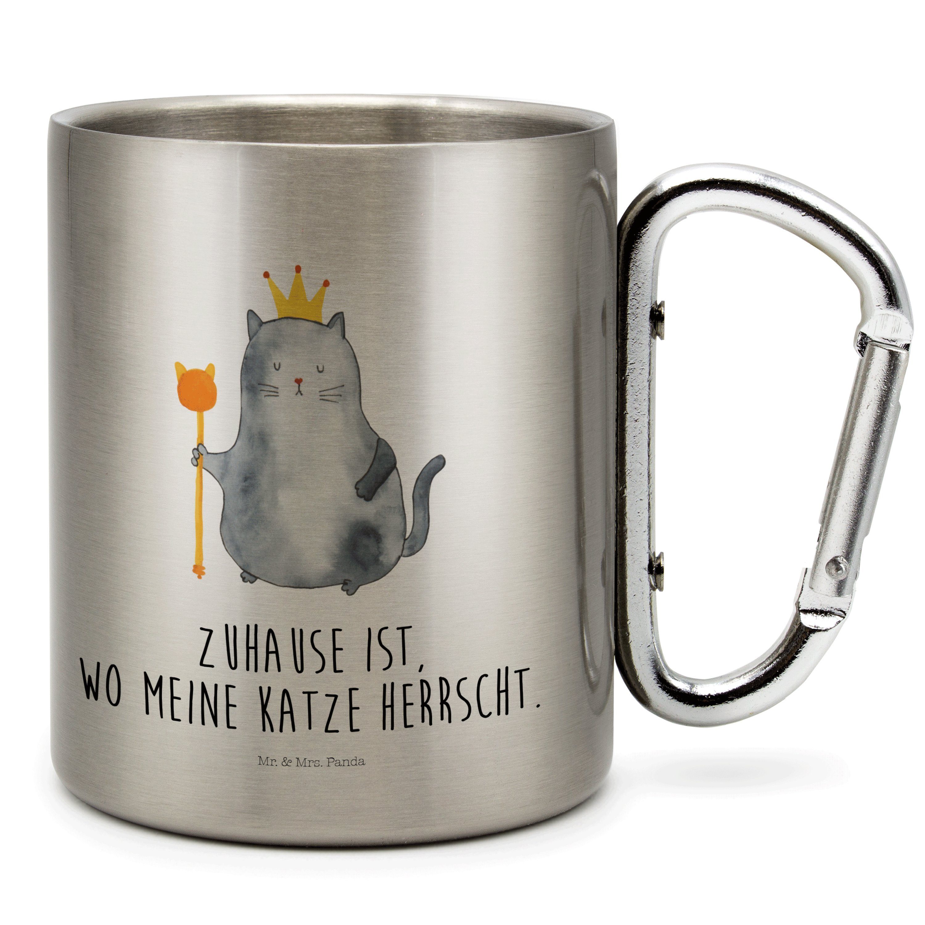 Mr. & Mrs. Panda Tasse »Katzen Koenig Transparent Geschenk, Krone