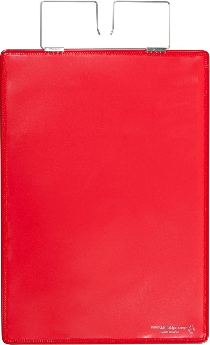 Fächermappe Kennzeichnungshülle A4 rot PVC mit Haltedraht VE=10 Stück