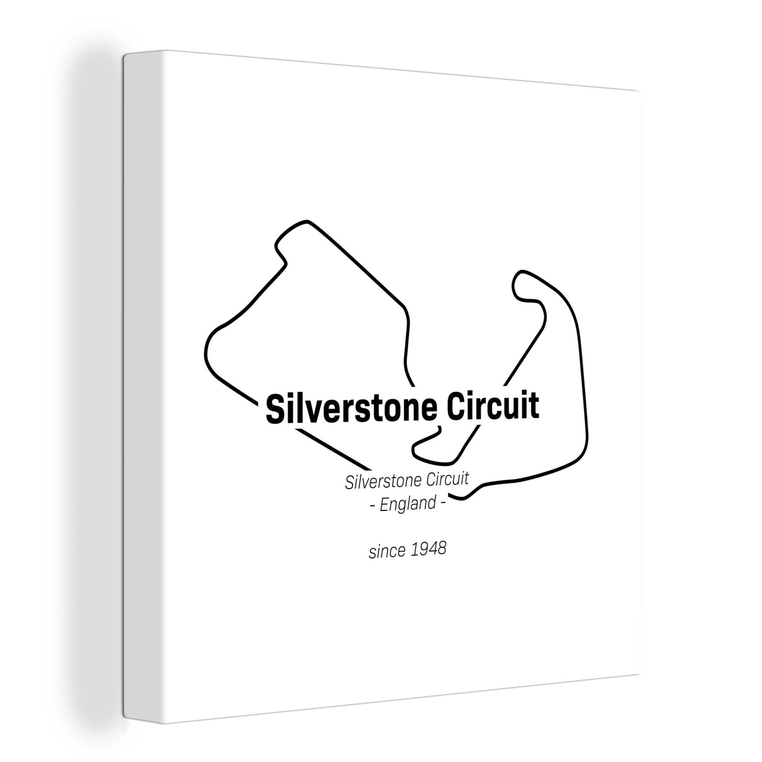 OneMillionCanvasses® Leinwandbild Formel 1 - Silverstone - Rennstrecke, (1 St), Leinwand Bilder für Wohnzimmer Schlafzimmer