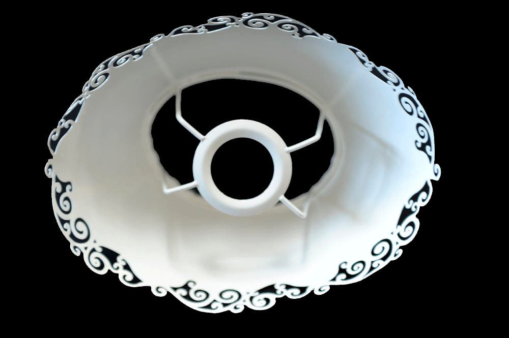 Dirk Davids Leuchten GmbH Lampenschirm Lampenschirm für Tischleuchte in Oval Metall Weiß Lieve TL 21-14-11