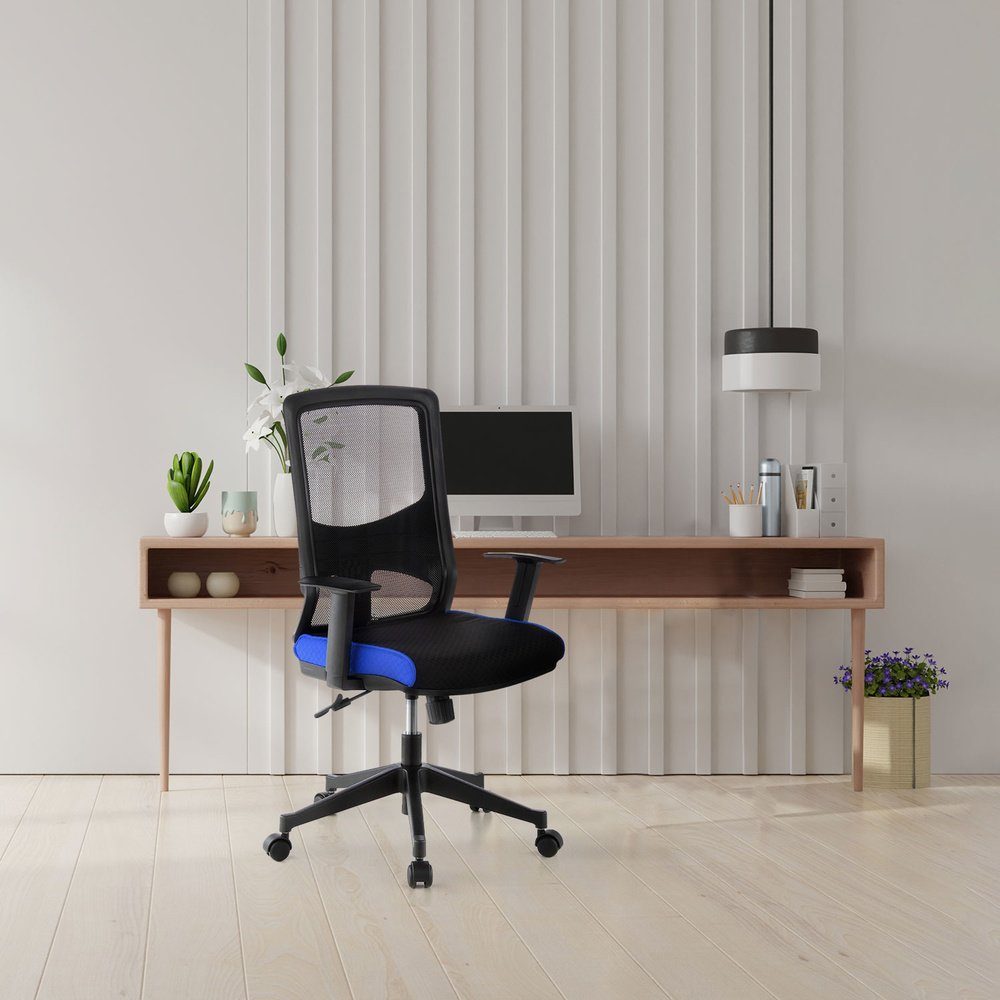 hjh OFFICE Drehstuhl Profi Stoff Schwarz/Blau ergonomisch St), Schreibtischstuhl Bürostuhl LAVITA (1
