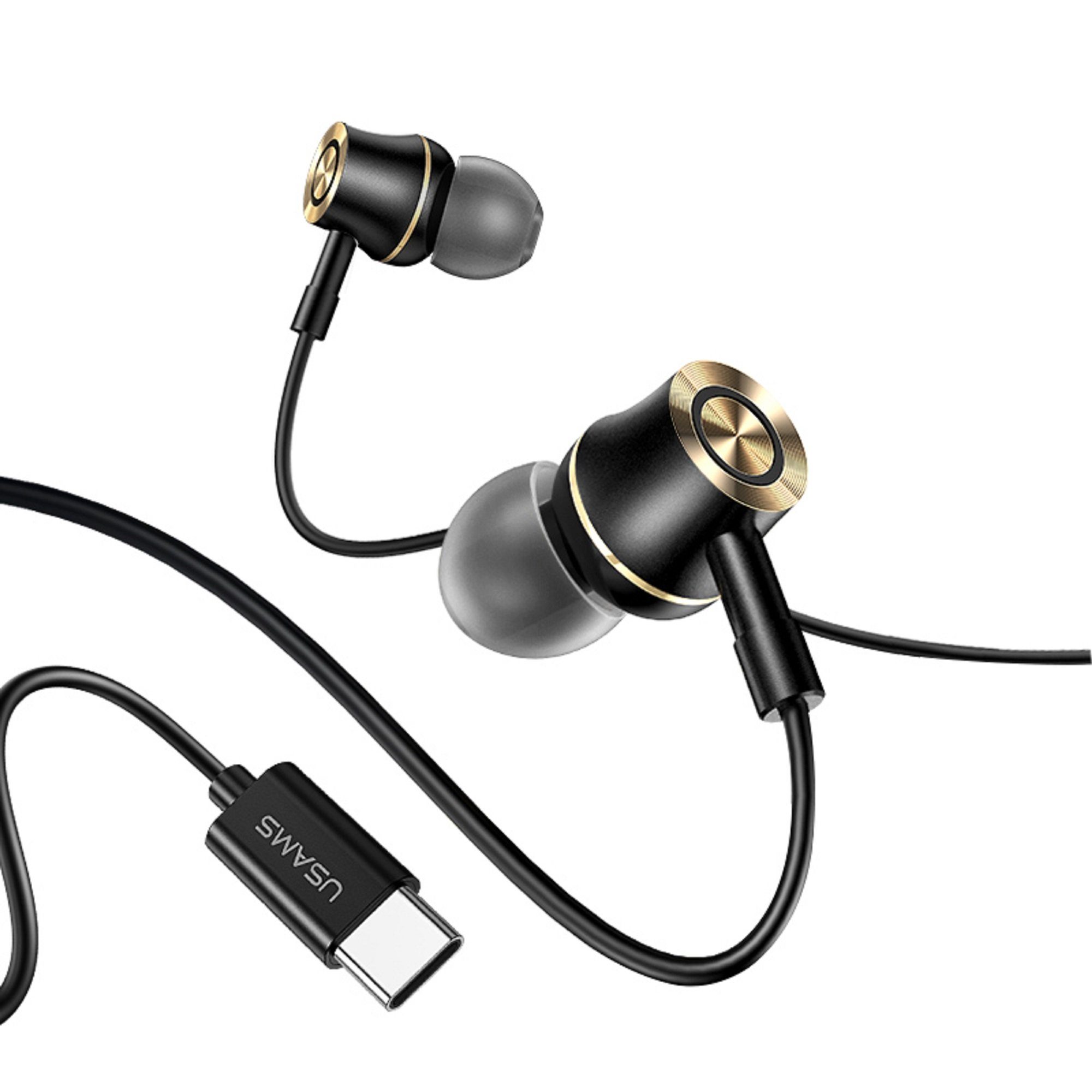 Klang Kopfhörer Stereo S22, Mikrofon Huawei (Kabelgebunden, In-Ear-Kopfhörer Kabel, S20 HTC Headset mit Ohrstöpsel S21 In-Ear-kopfhörer, Plus Ohrhörer USAMS Type-C Bass) Grün Galaxy