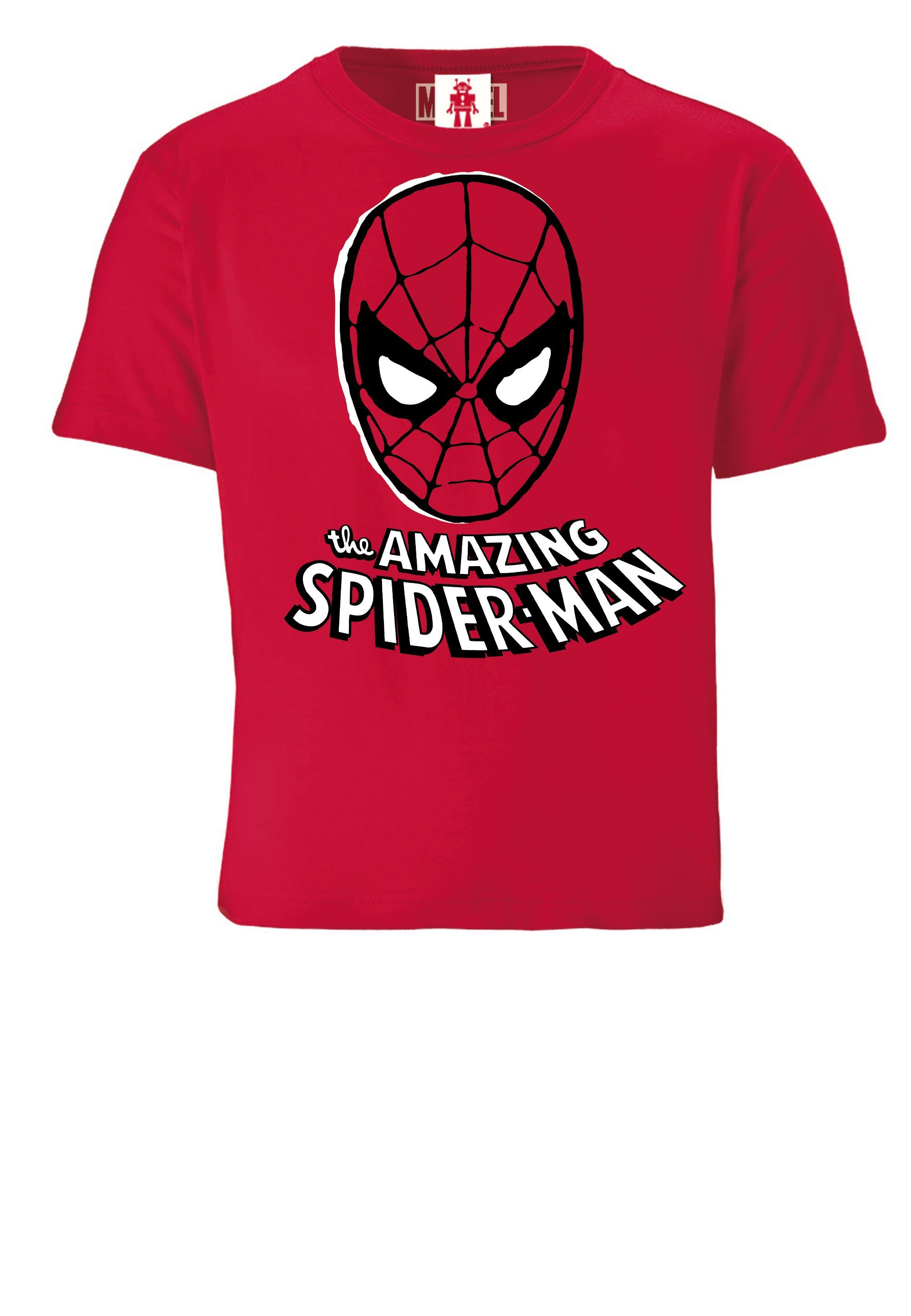 LOGOSHIRT T-Shirt Spider-Man Mask mit lizenziertem Print