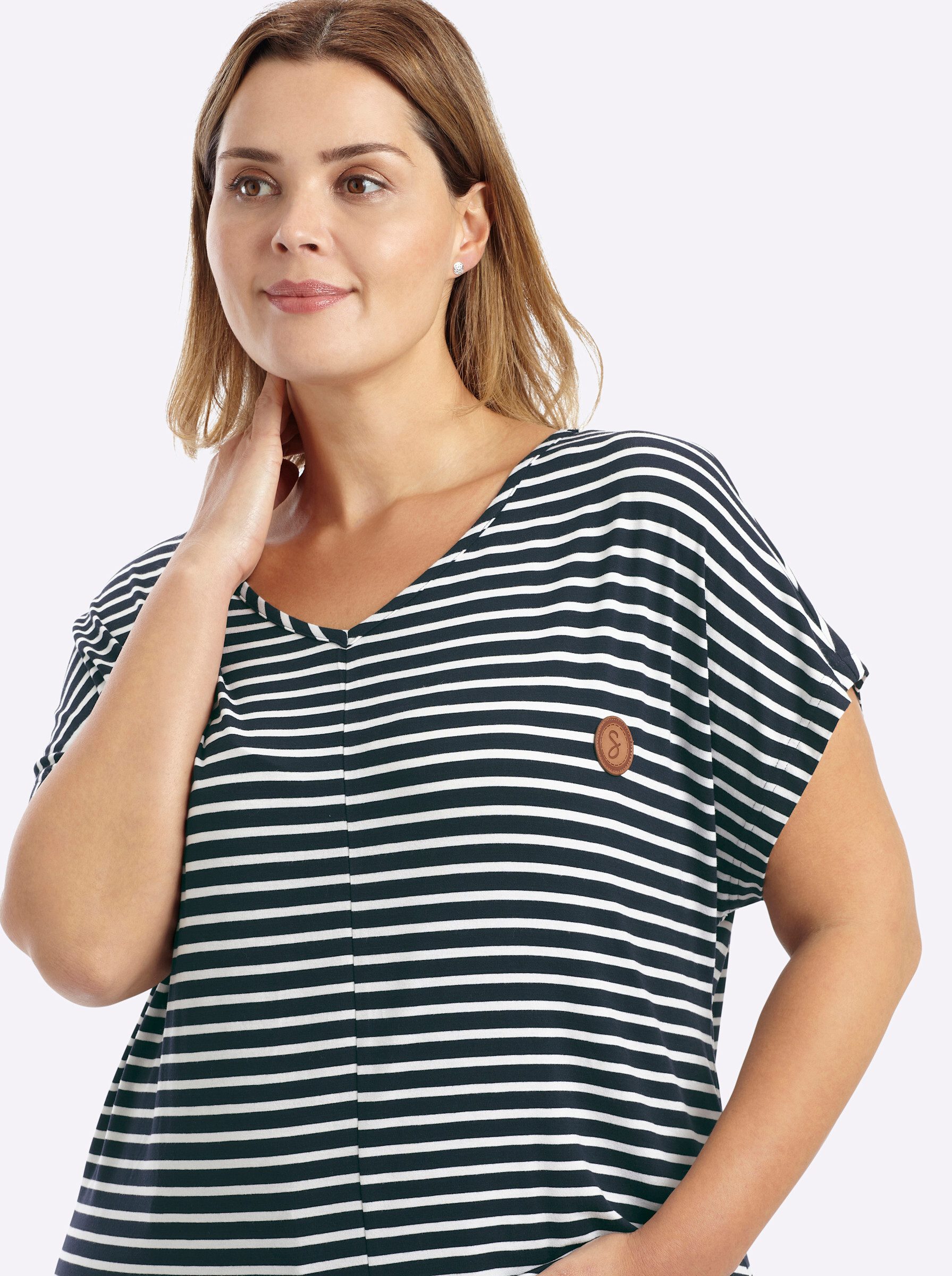 Sheego T-Shirt Kurzarm-Shirt Kurzarm – Bild 5 von 5
