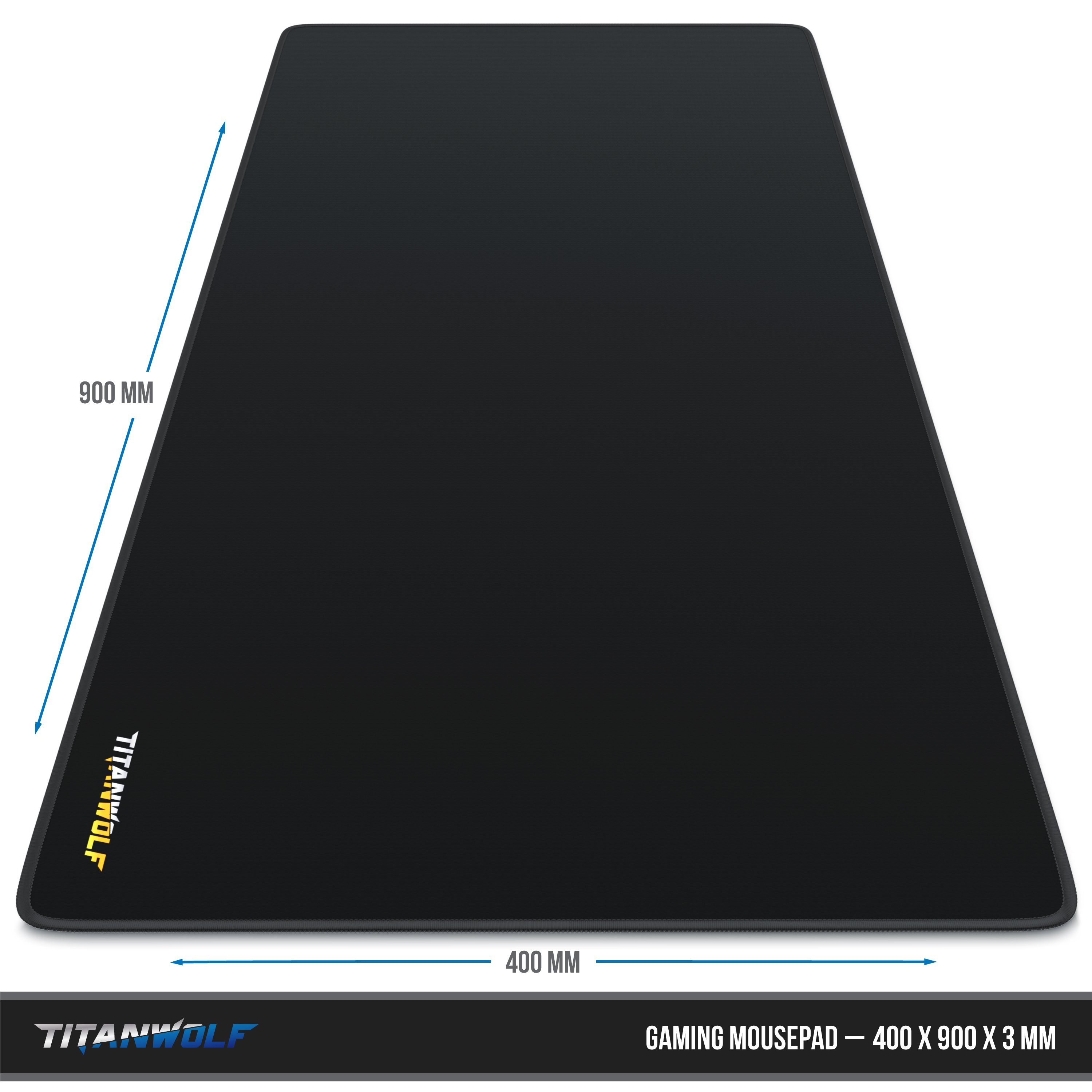Titanwolf Gaming Mauspad XXL Speed Mousepad 900 x 400 x 3 mm, große Tischunterlage (1-St), rutschfest, abwaschbar, Geschwindigkeit & Präzision, Alpha Wrist – Bild 3 von 5