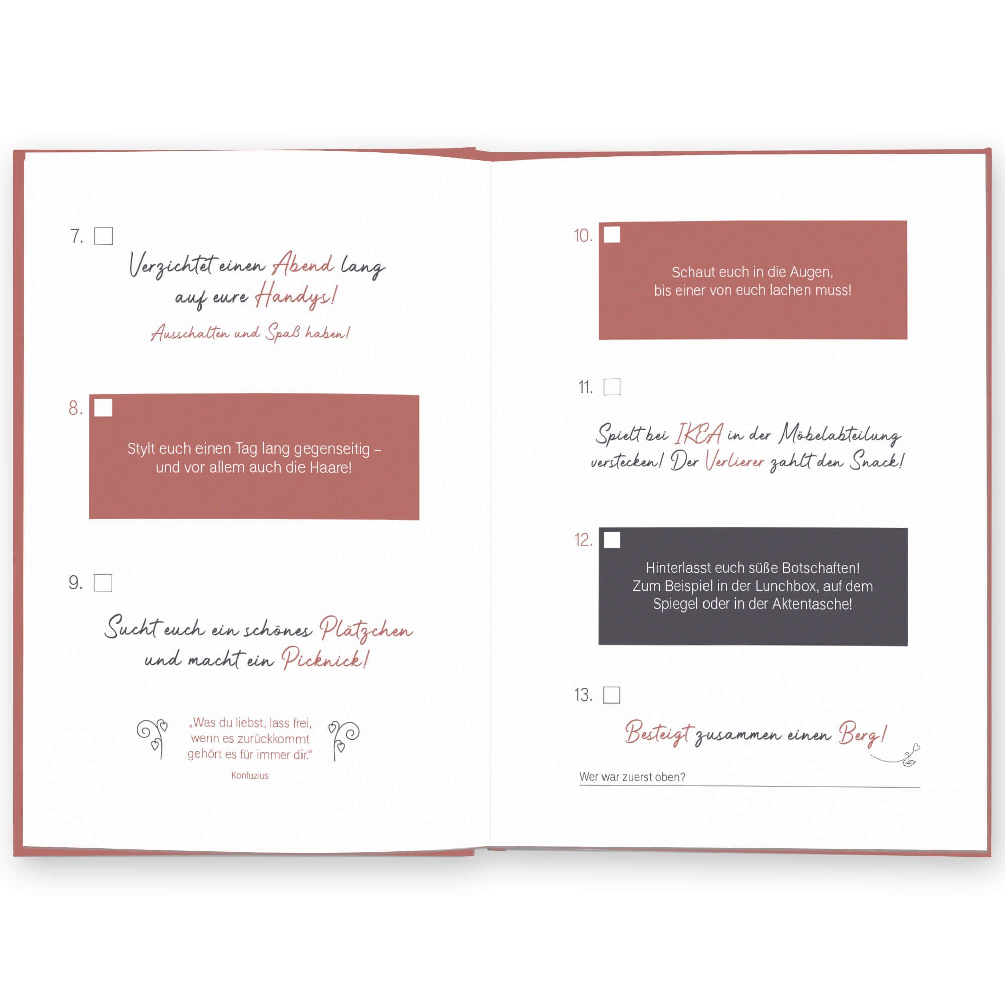 LEAF & GOLD Notizbuch Bucket List für Ehepaare – Bild 5 von 5