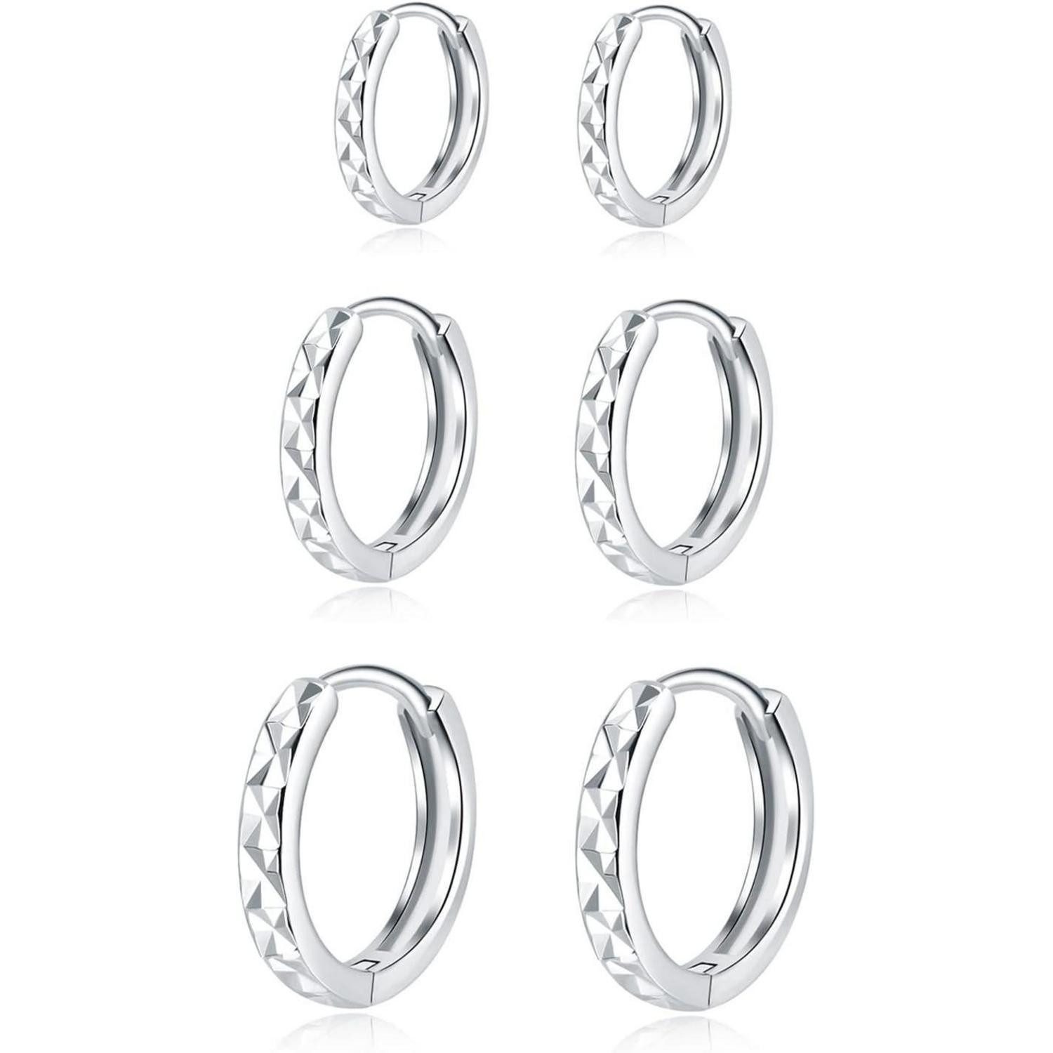 LuxusKollektion Schmuckset Creolen 925 Set 3 Paare Klein 10 12 14mm Damen S günstig online kaufen