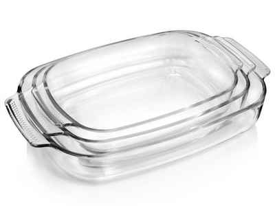 SÄNGER Auflaufform »Ofenform Set«, Borosilikatglas Glas, (3-St), in verschiedenen Größen, 1,5 L, 2,5 L & 3,5 L, hitzebeständig