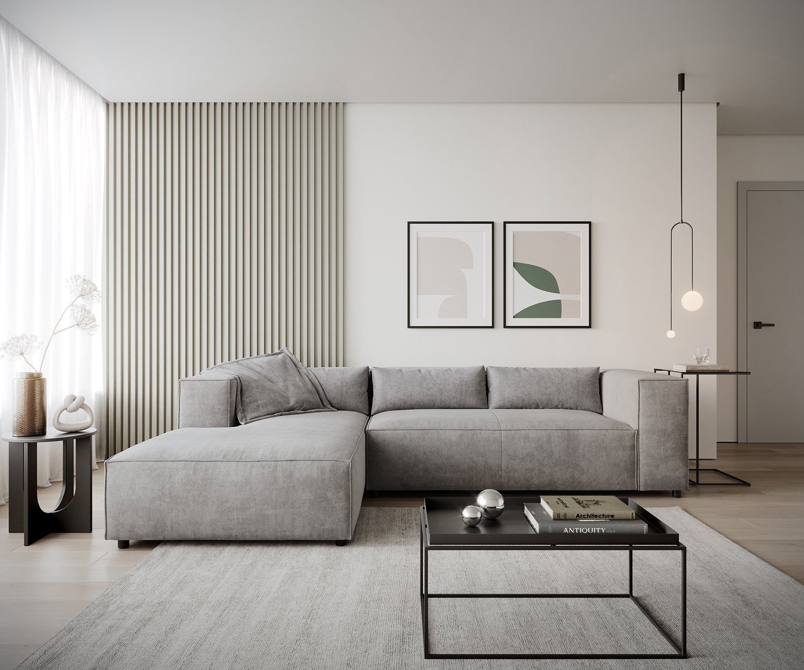 DELIFE Ecksofa Brom, Lederimitat Braun 260x175 günstig online kaufen
