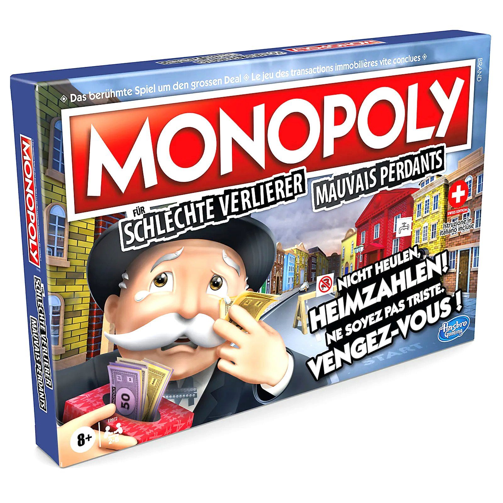 Hasbro Spiel Monopoly - Für schlechte Verlierer (deutsch/französisch), Brettspiel