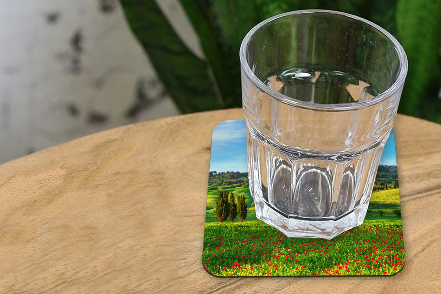 Tasse - - Tischuntersetzer, Untersetzer, Zubehör Glasuntersetzer 6-tlg., Glasuntersetzer, Gläser, Korkuntersetzer, MuchoWow Blumen, für Landschaft Toskana