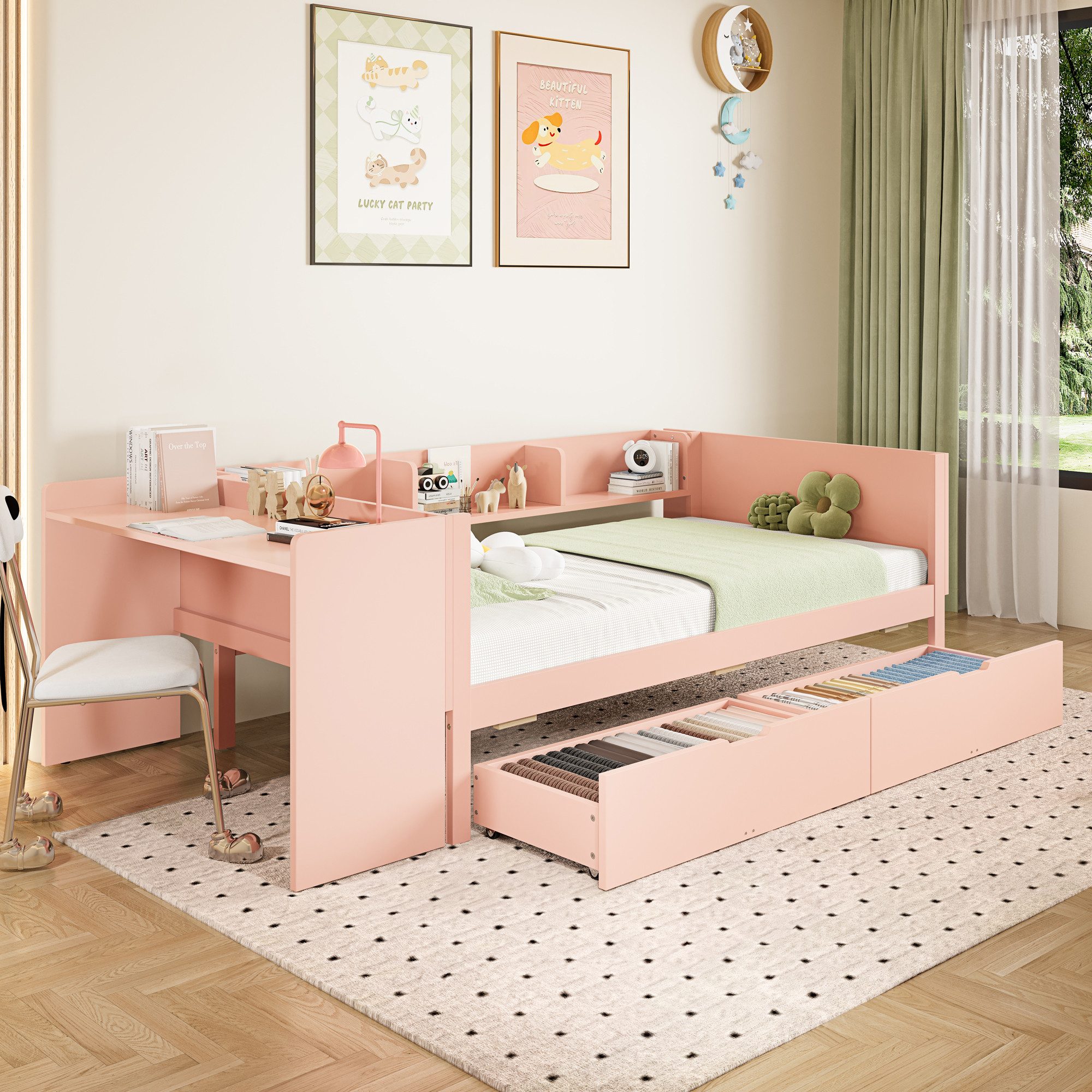 STILVORA Kinderbett 90×200 mit schreibtisch und günstig online kaufen