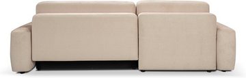 WERK2 Ecksofa Bully L-Form, Curvy Trend Ecksofa mit Schlaffunktion in weichem Cord