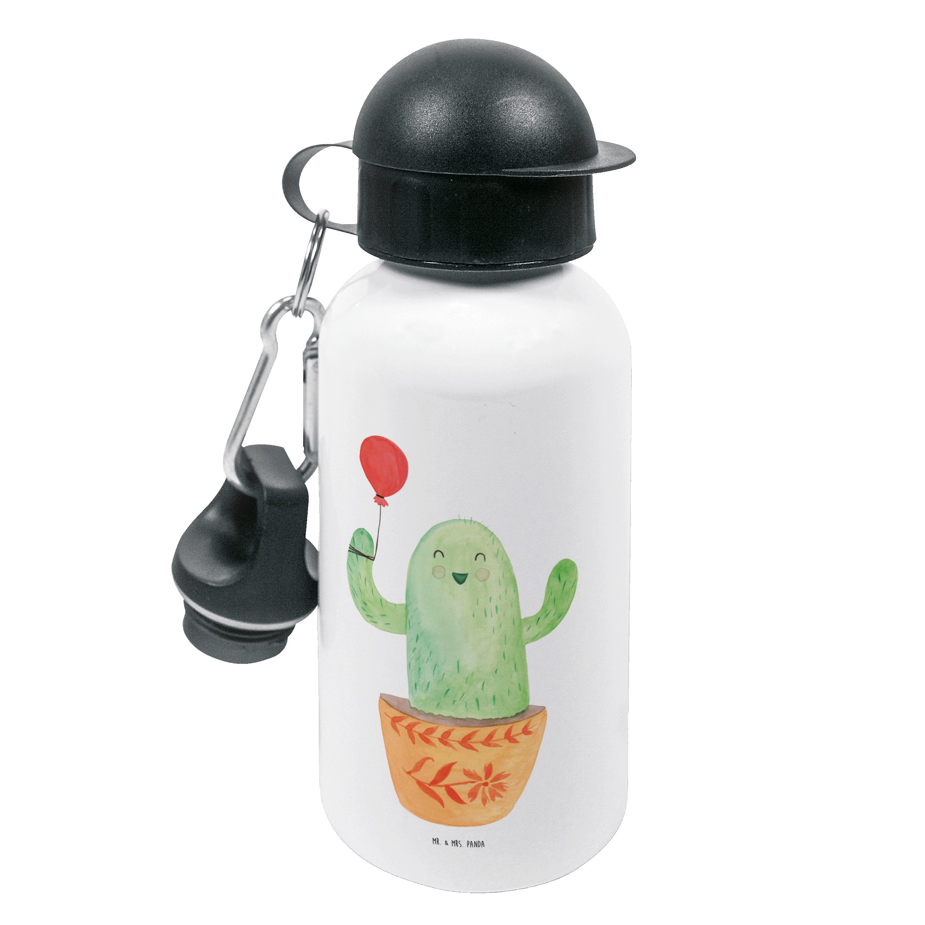 Mr. & Mrs. Panda Trinkflasche Kaktus Luftballon - Weiß - Geschenk, Büro, Kids, Trinkflasche, Mädche