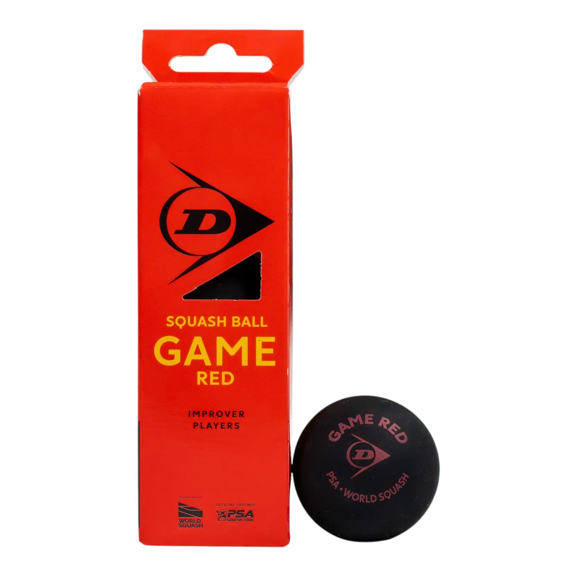 Dunlop Squashball Game Red (roter Punkt, Speed mittel) schwarz - 3 Bälle in