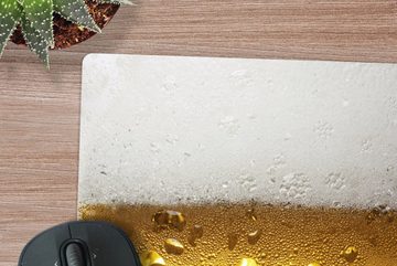 MuchoWow Gaming Mauspad Überfülltes Bierglas mit Kondenswasser (1-St), Mousepad mit Rutschfester Unterseite, Gaming, 40x40 cm, XXL, Großes