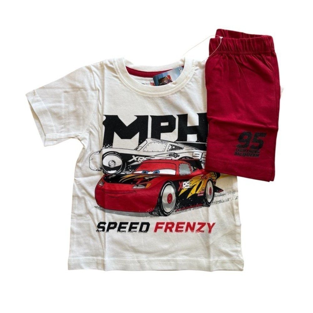 Disney Cars Pyjama Kurzer Pyjama für Jungen "Cars", Disney, weiß-blau oder weiß-rot, (Set, 2 tlg)