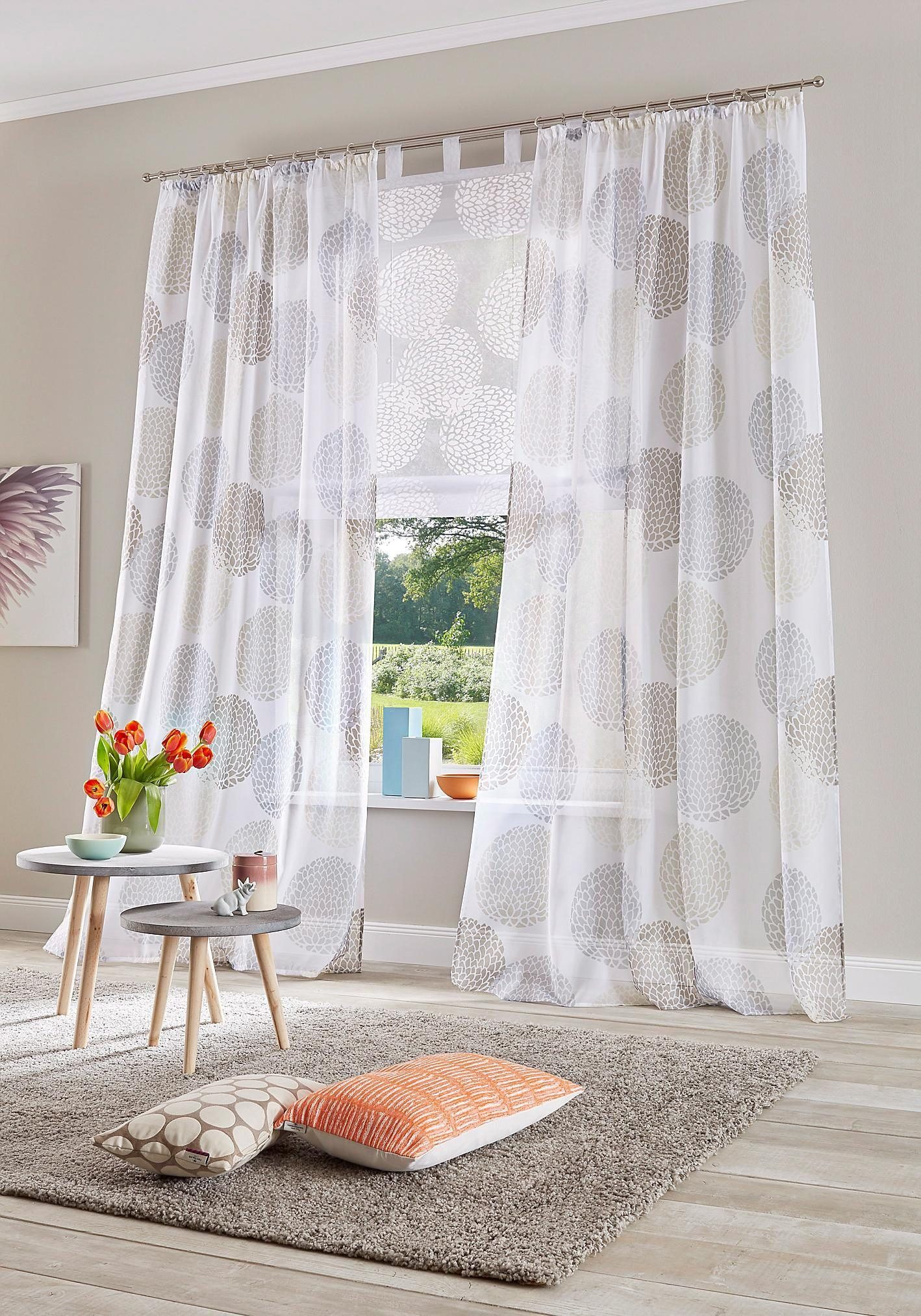 Gardine Belem, my home, Kräuselband (2 St), transparent, Polyester, transparent, Polyester, Polyester, gewebt, unifarben