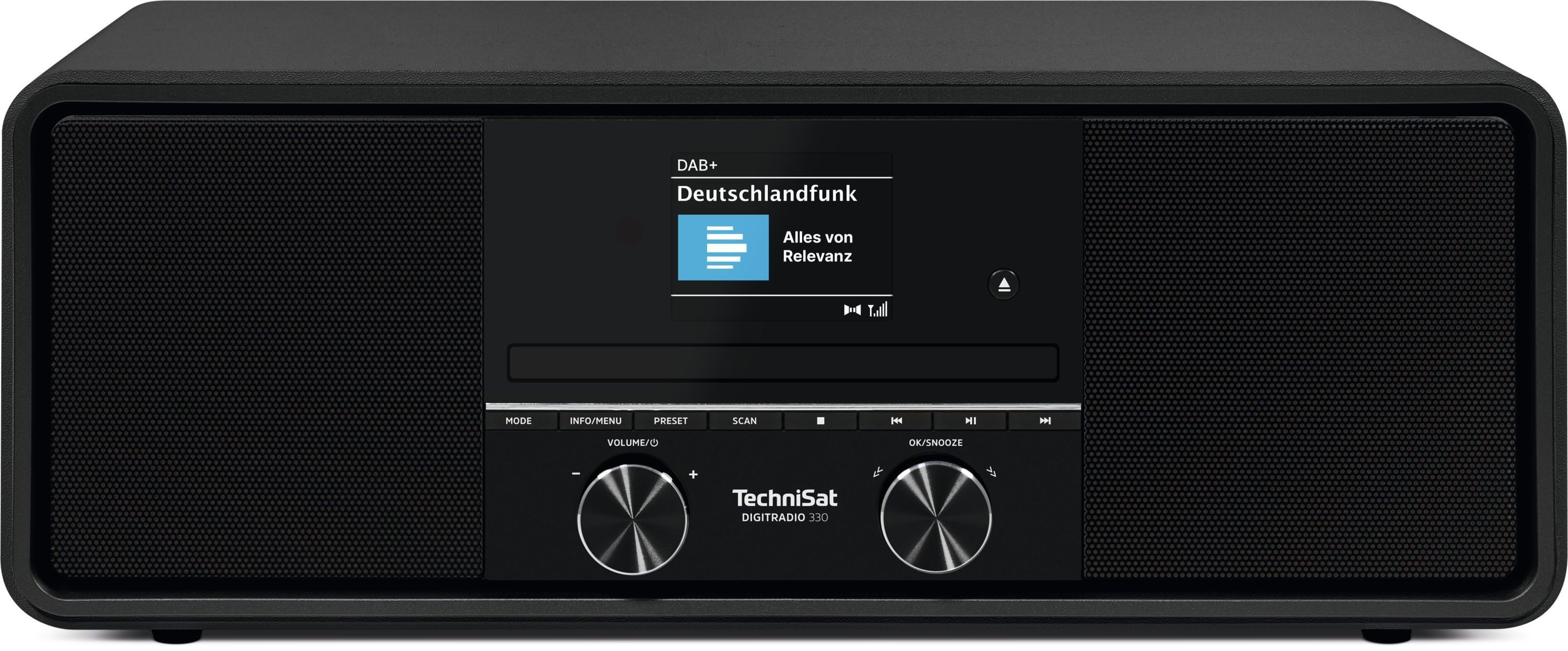 TechniSat DIGITRADIO 330 Digitalradio (DAB) (Digitalradio (DAB), FM-Tuner mit RDS, 10 W, UKW, CD-Player, Bluetooth, USB, Farbdisplay, Wecker, Fernbedienung)