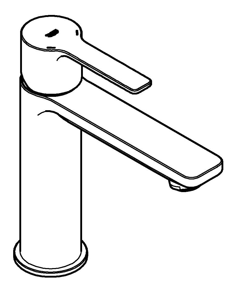 Grohe Waschtischarmatur Lineare Einhand-Waschtischbatterie mit Push-Open-Ablaufgarnitur S-Size