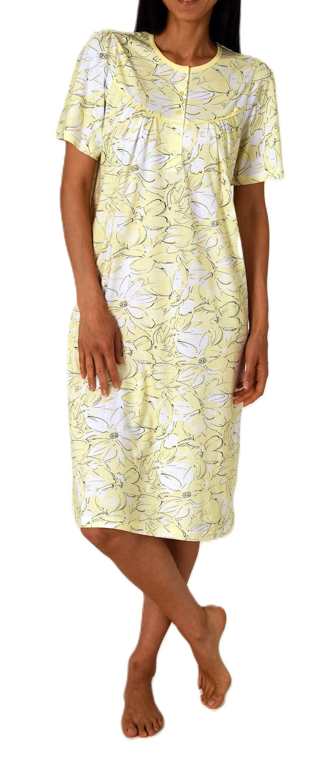 Normann Nachthemd Damen kurzarm Nachthemd im klassischen fraulichen Design