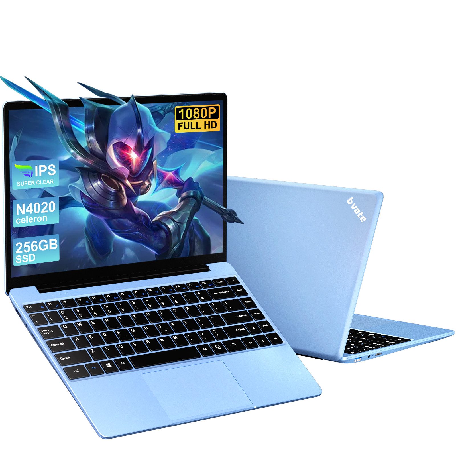 bvate Laptop, 14 Zoll, N4020, 6GB RAM, 256GB/1TB SSD Notebook Notebook (Celeron N4020, Celeron N4020)