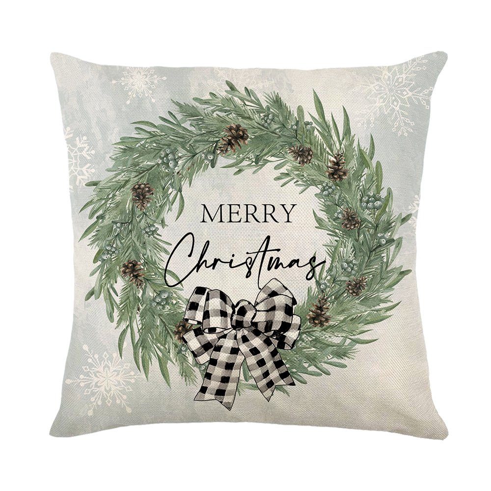 Weihnachts-Kissenbezug, weiß-A Rouemi Kissenbezug Kissenbezug45×45cm, Druck Sofa dekorative Elch