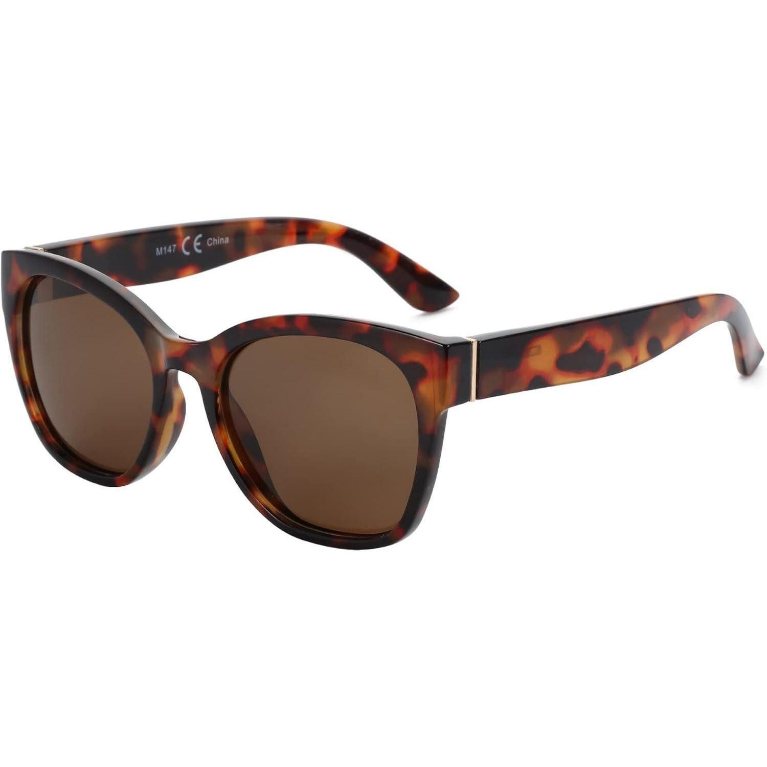 Retrosonnenbrille Sonnenbrille Cat Eye Damen polarisiert Braun Rahmen Dunkel Braun Linse