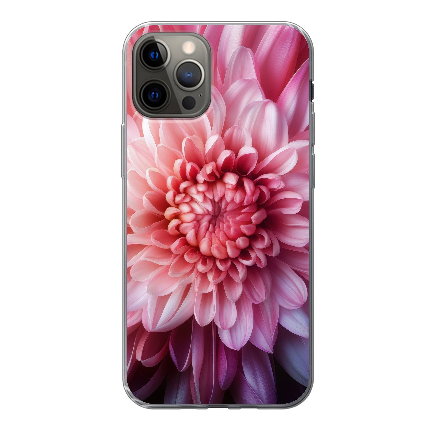 MuchoWow Handyhülle für Apple iPhone 13 Pro Dahlie - Blume - Nahaufnahme - Rosa, Smartphone-Bumper, Print, Handy Schutzhülle Dünn