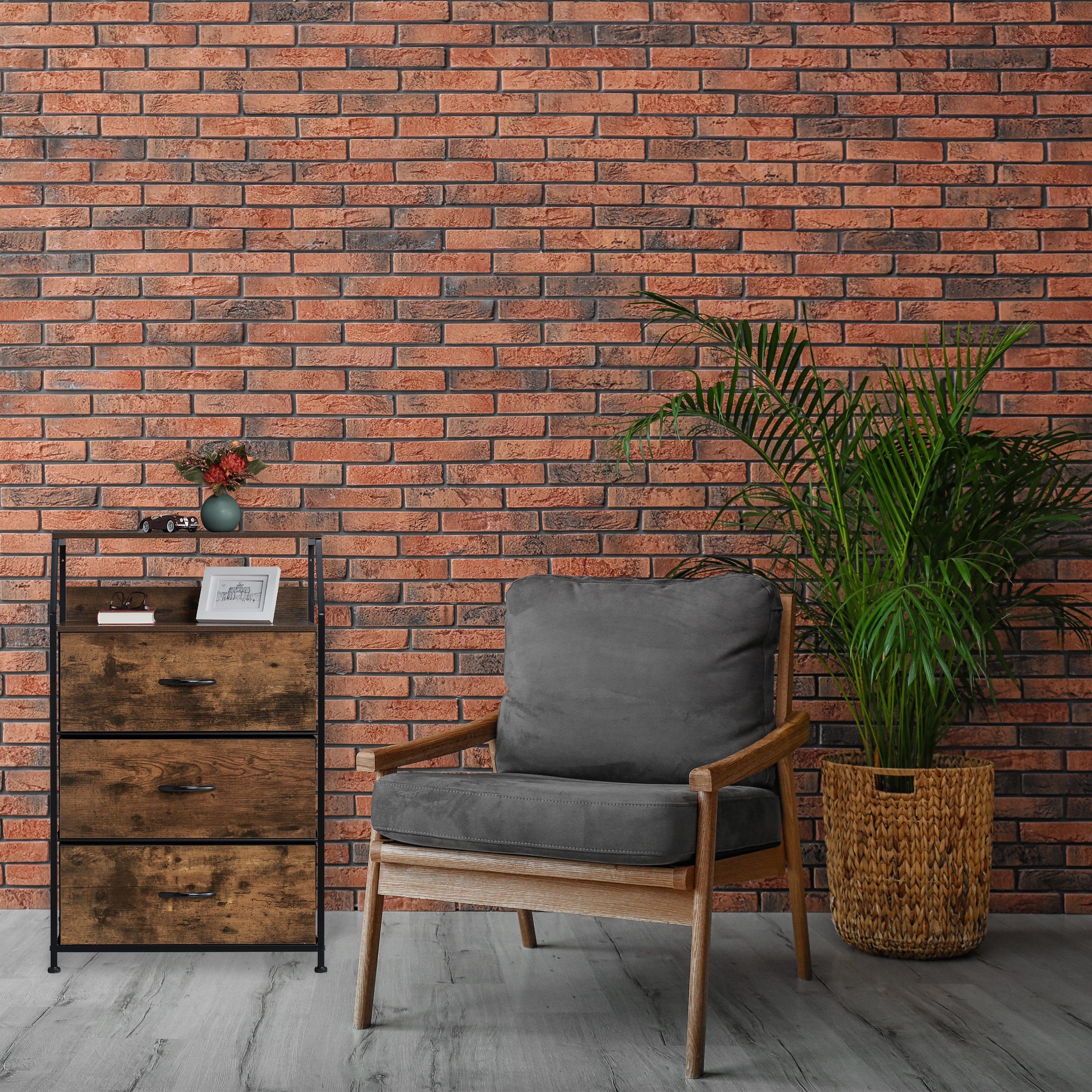 relaxdays Kommode 3 Schublade