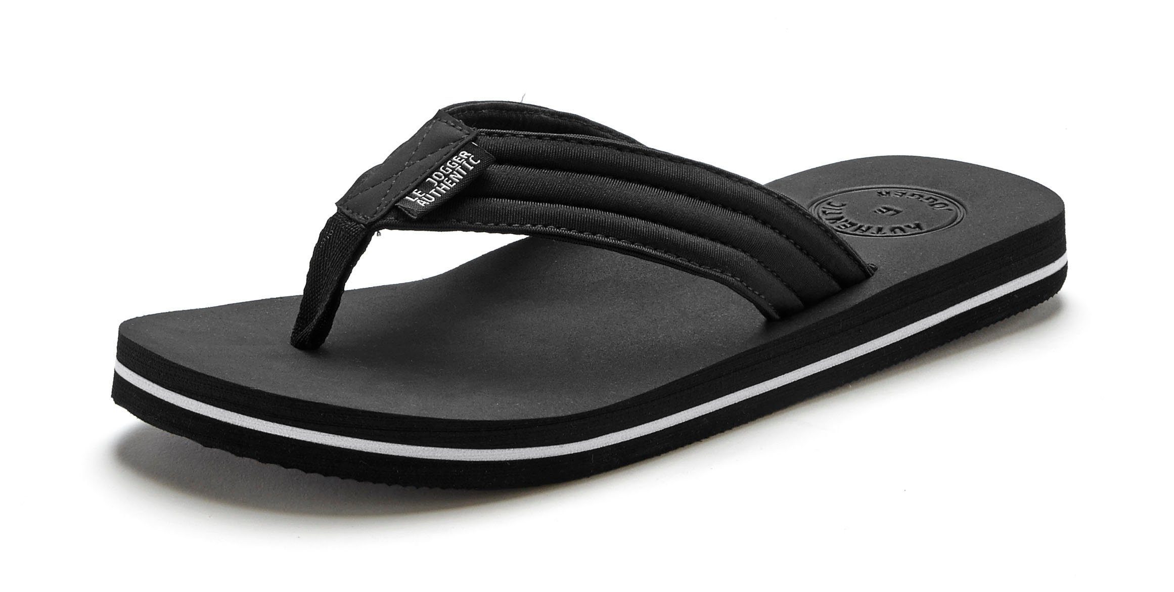AUTHENTIC LE JOGGER Badelatsche, Flip Flop, Badepantolette, Badeschlappe, Sommerschuhe Badezehentrenner Pantolette, Zehentrenner mit ultraleichter Sohle Unisex VEGAN