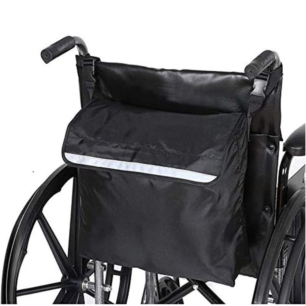 Fivejoy Laufradtasche Rollstuhltasche Hinten Wasserdic Rollstuhl Tasche Rollstuhl Rucksack (1-tlg), Aufbewahrungstasche mit reflektierenden Streifen für Rollstuhl Griffe