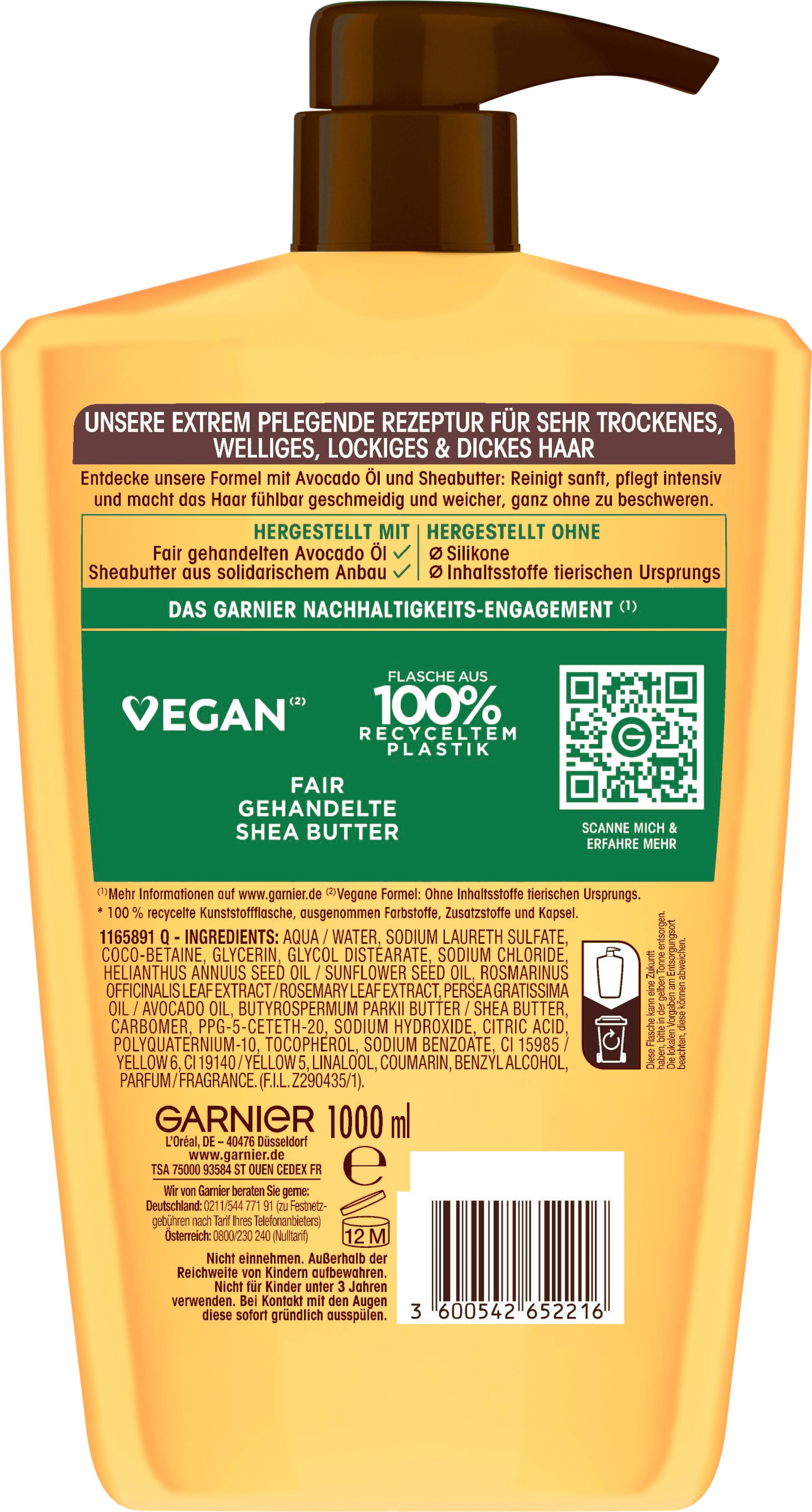GARNIER Haarshampoo GARNIER WAHRE SCHÄTZE INTENSIV NÄHRENDES SHAMPOO, intensive Pflege, mit Sheabutter, sorgt für Glanz