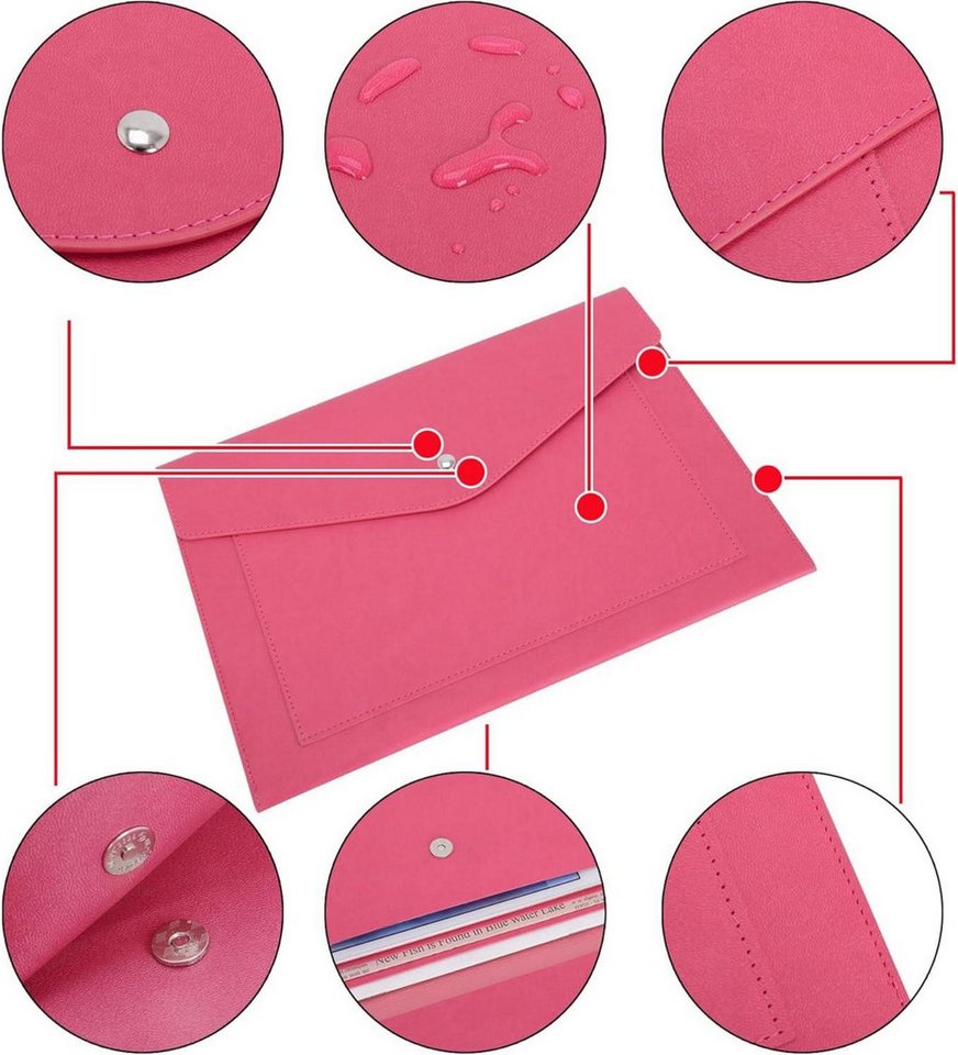 Thumbnail - LuxusKollektion Organisationsmappe A4 Dokumentenmappe PU-Leder Erweiterbare Große Taschen Umschlaghülle
