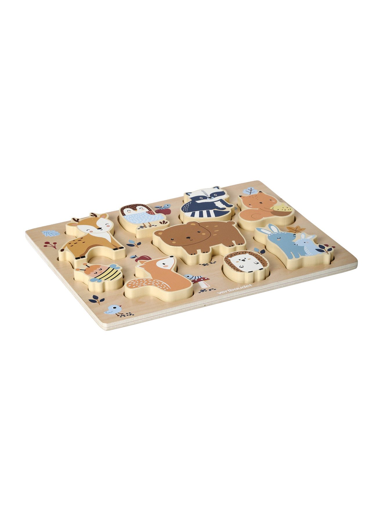 vertbaudet Puzzle Steckpuzzle WALDFREUNDE, Holz FSC®, Puzzleteile