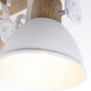 Lichthandel Hoch LED Deckenleuchte moderne Deckenlampe Industrie Vintage Retro Holz Metall incl. 7W LED, LED wechselbar, Warmweiß, Rustikal & Vintage Design, Vielfältige Anwendungsbereiche, Gemütliche Atmosphäre, Schwenkbare Lampenschirme