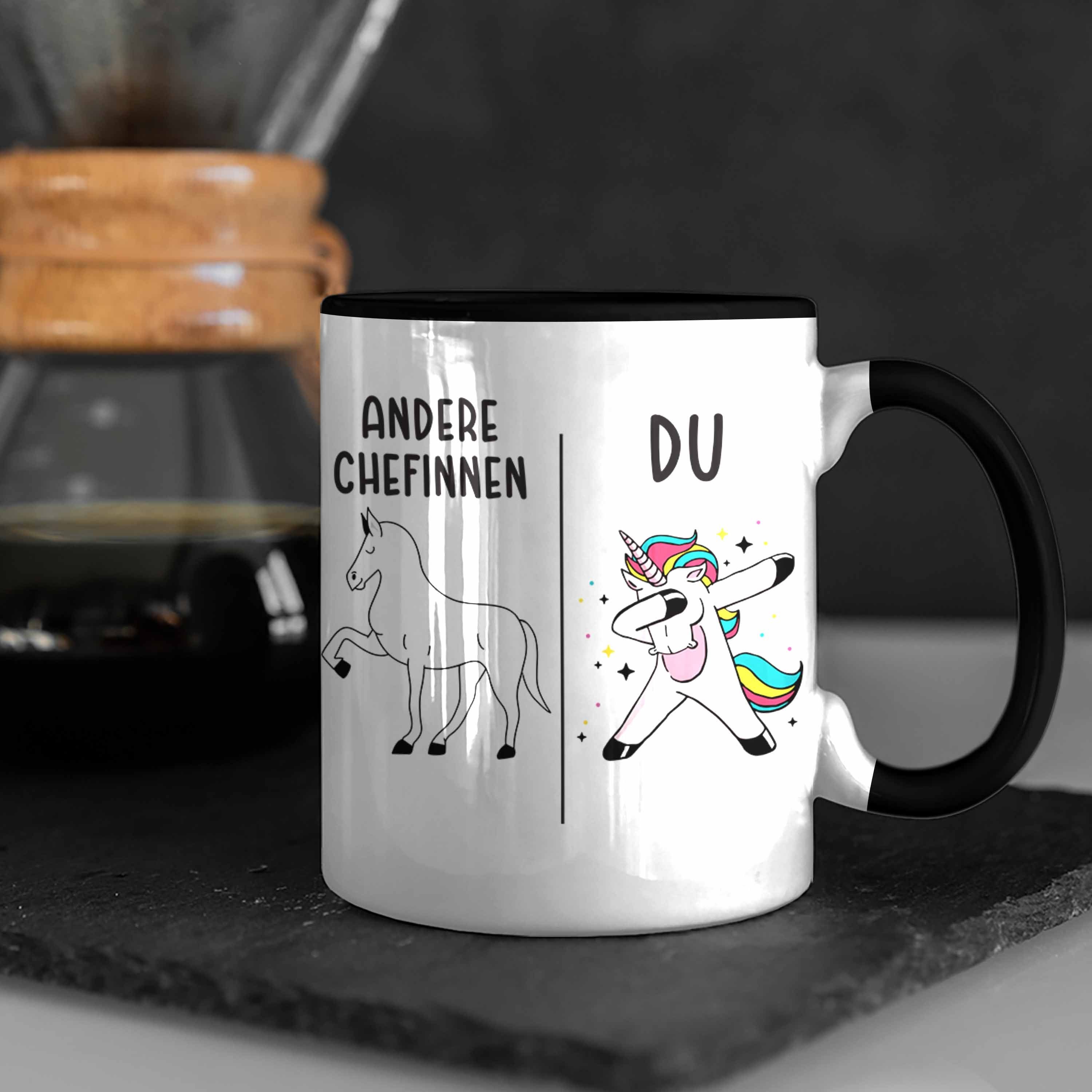 Trendation Beste Lustig Tasse Chefin Tasse Spruch Trendation Lieblingschefin Weihnachten - Geschenk Geburtstag schwarz