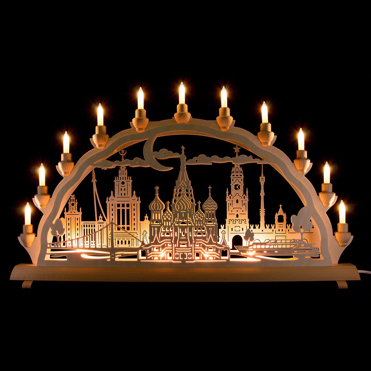 Erzgebirge-Palast Schwibbogen 3D-Doppelschwibbogen Moskau (68x35cm) von Schlick & Türk