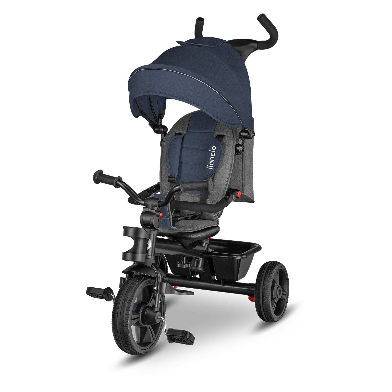 lionelo Dreirad-Kinderwagen HAARI, Elternlenkung, Zusammenklappbar, Tasche /von 18 Monaten bis 5 Jahren