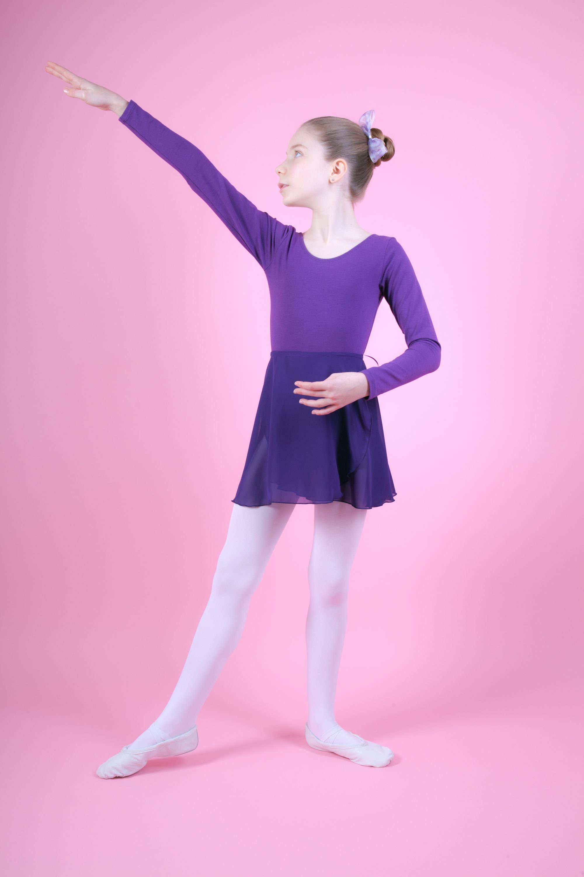 Ballettrock Wickelrock Kinder Binden lila Ballett zum Emma fürs tanzmuster
