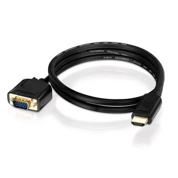 HDGear HDSupply X-HC110-020 HDMI auf VGA Kabel 2 m vergoldetet 1080p schwarz HDMI-Kabel