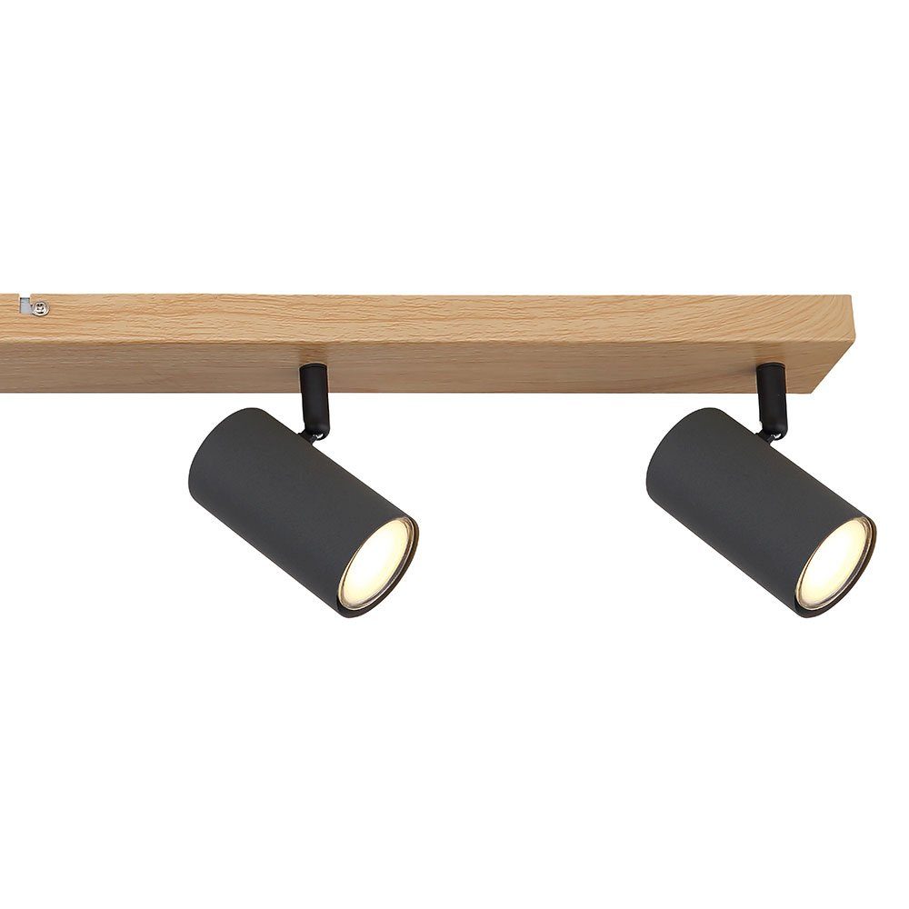 etc-shop Deckenstrahler, Leuchtmittel nicht inklusive, Lampen Strahler Holz Holz 6 Deckenlampe Flammig, Spots