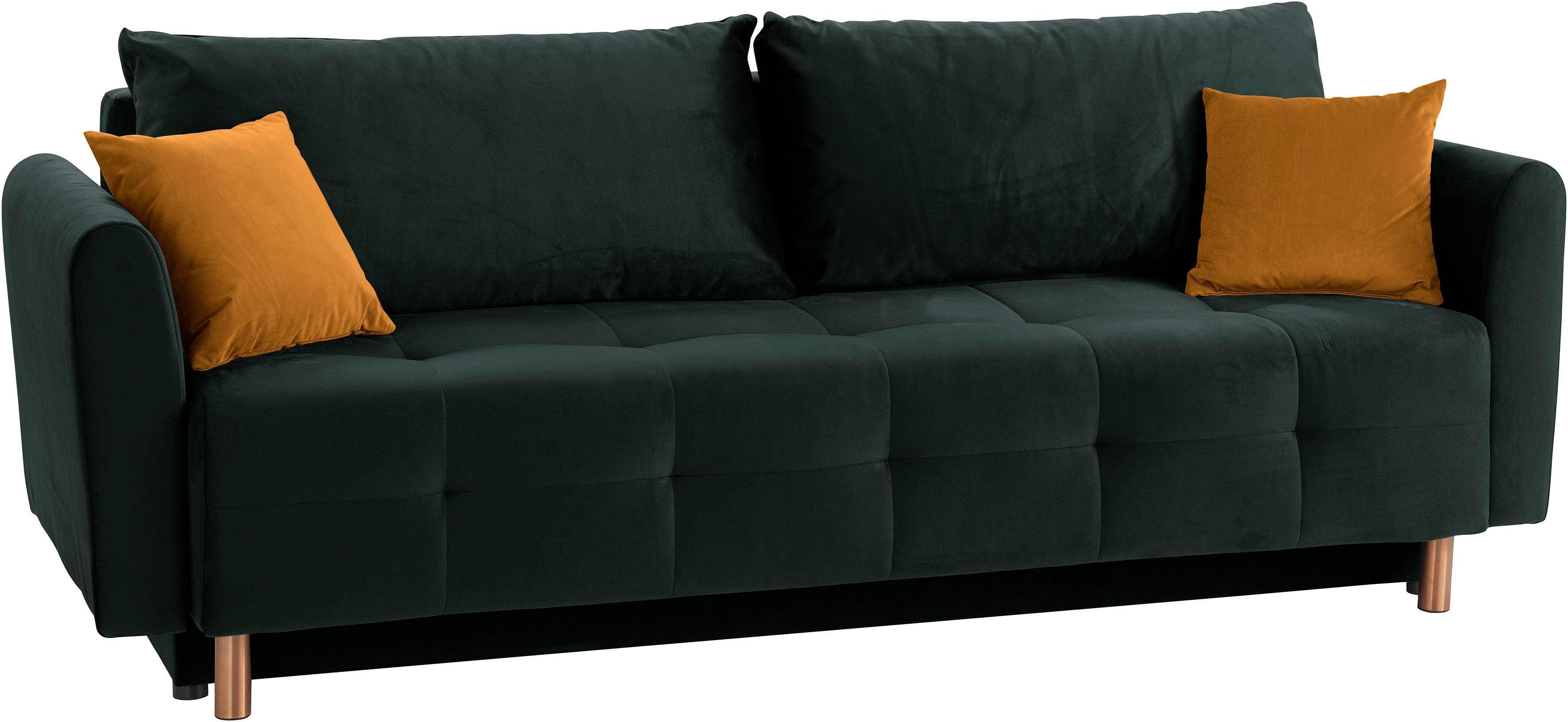 INOSIGN Schlafsofa Nordic, mit Federkern und Metallbeinen, Steppung im Sitz günstig online kaufen