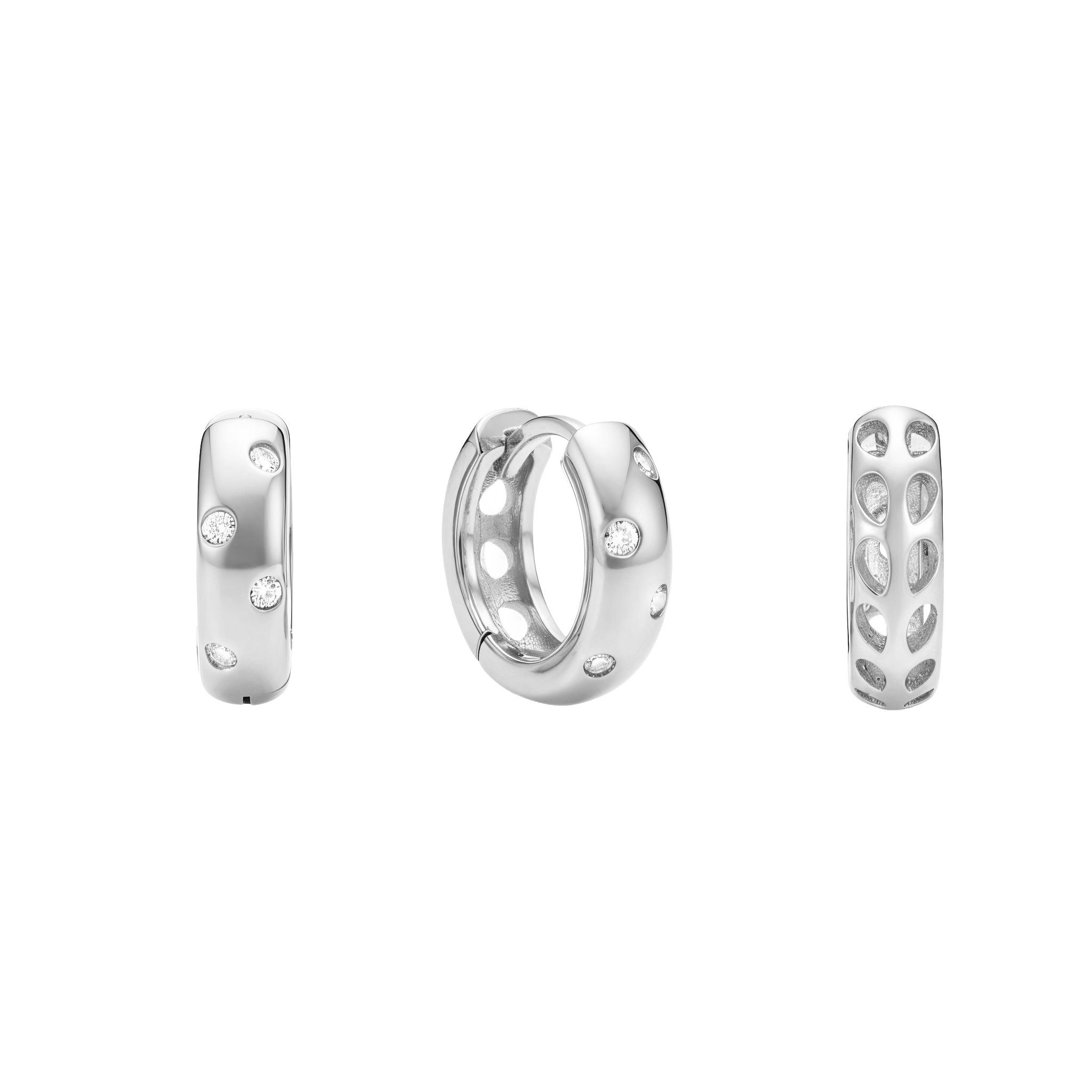 Sofia Milani Paar Creolen (No information, No information), 925 Silber Damen Schmuck - E2532