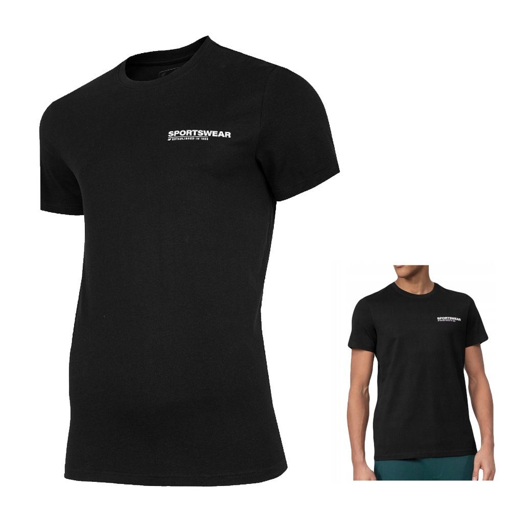 Herren schwarz 4F mit 4F - - Baumwolle Print T-Shirt T-Shirt