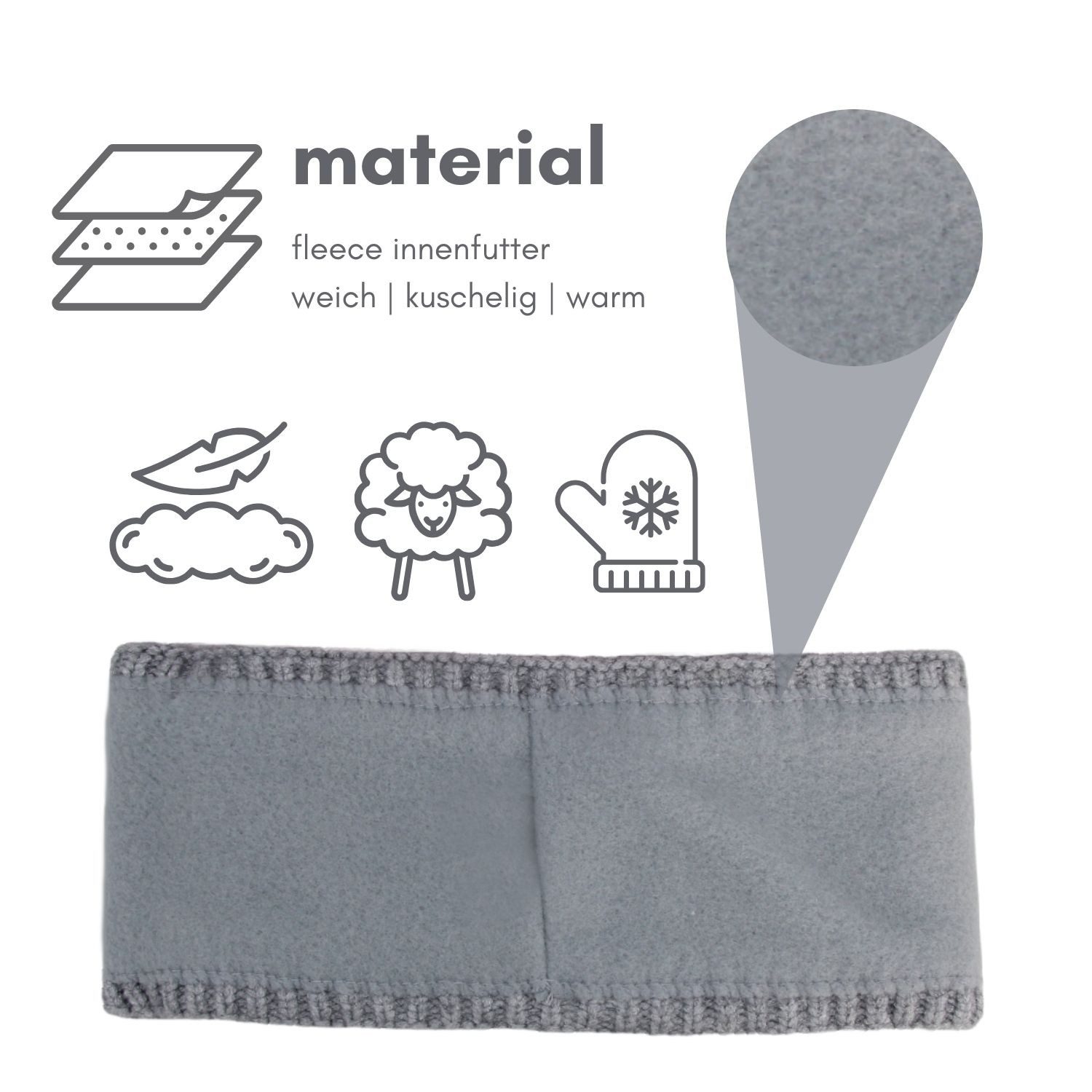 Frentree Stirnband Gefüttertes Haarband, Ohrenwärmer für Damen und Mädchen, Strickmuster mit Schleife und weichem Fleece Innenfutter – Bild 2 von 5
