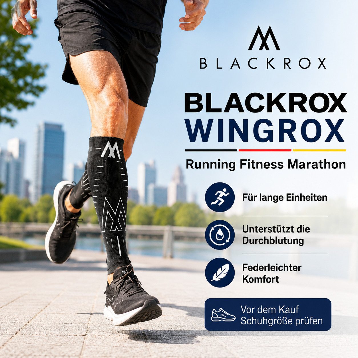 BLACKROX Kompressionsstrümpfe [Vergleichssieger 2026] WINGROX, Gr. S-XL, Damen und Herren – Bild 3 von 5