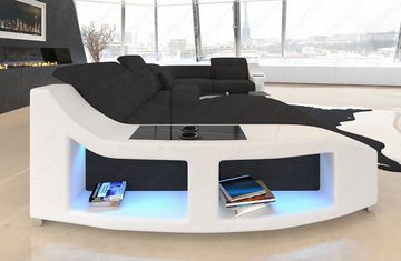 Sofa Dreams Wohnlandschaft Polsterstoff Sofa Designersofa Swing U Form H Strukturstoff Stoffsofa, Couch wahlweise mit Bettfunktion