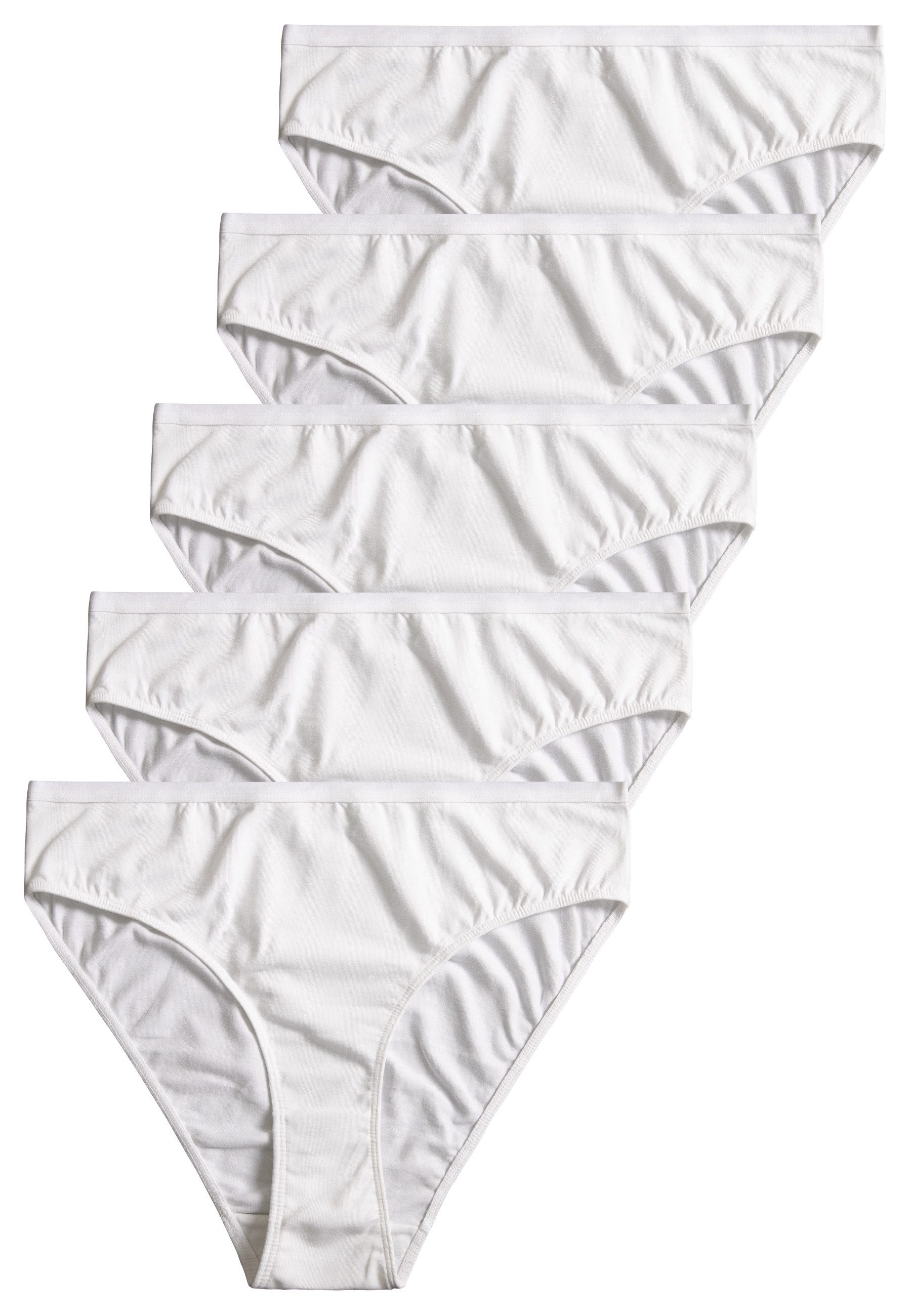 Slip GÖTZBURG Damen Slip weiß uni 5er Pack