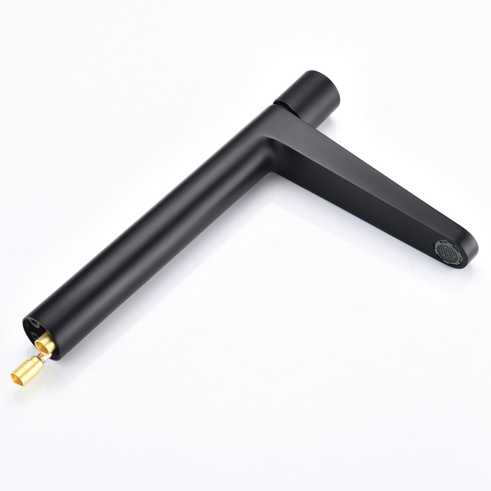 Bernstein Waschtischarmatur 8214 Schwarz 31cm Waschtischarmatur hoch Schwarz matt Drehgriff für Aufsatzbecken